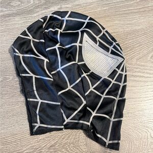 Kids/ Youth Black Spider-Man Web-Pattern Mask with White Eye Mesh